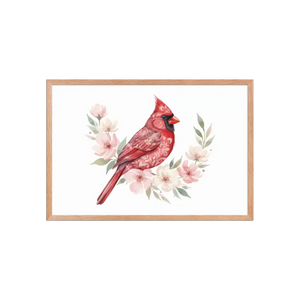 Red Cardinal Framed Poster Matte Black Wood Art - Dipaliz - Oak / 20″×30″ - Posters