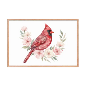 Red Cardinal Framed Poster Matte Black Wood Art - Dipaliz - Oak / 24″×36″ - Posters