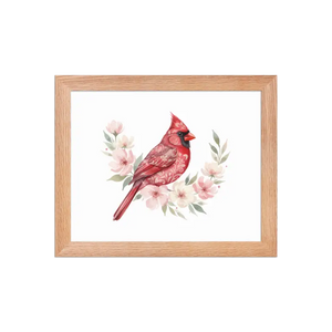 Red Cardinal Framed Poster Matte Black Wood Art - Dipaliz - Oak / 8″×10″ - Posters