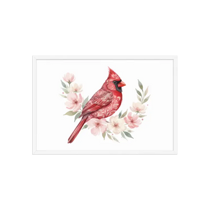 Red Cardinal Framed Poster Matte Black Wood Art - Dipaliz - White / 20″×30″ - Posters