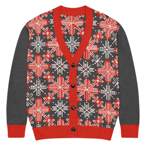 Red Colorblock Cardigan - Bold Patchwork Statement - Dipaliz - 2xl - Cardigans