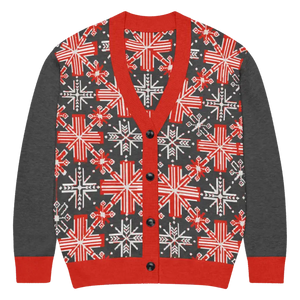 Red Colorblock Cardigan - Bold Patchwork Statement - Dipaliz - 2xs - Cardigans