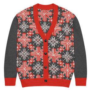 Red Colorblock Cardigan - Bold Patchwork Statement - Dipaliz - 3xl - Cardigans