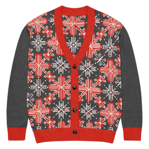 Red Colorblock Cardigan - Bold Patchwork Statement - Dipaliz - l - Cardigans