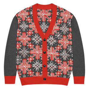 Red Colorblock Cardigan - Bold Patchwork Statement - Dipaliz - m - Cardigans