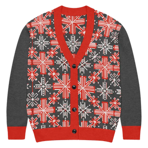 Red Colorblock Cardigan - Bold Patchwork Statement - Dipaliz - Xs - Cardigans