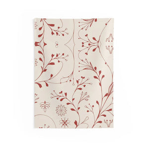 Red Floral Wall Tapestry – Polyester Decor - Dipaliz - Posters Prints & Visual Artwork