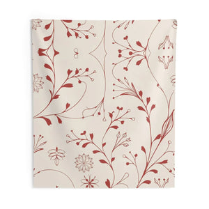 Red Floral Wall Tapestry – Polyester Decor - Dipaliz - Posters Prints & Visual Artwork