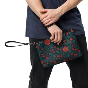 Red Flowers Crossbody Bag - Dark Gray Hardware - Dipaliz - Cross Body Bags