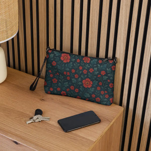 Red Flowers Crossbody Bag - Dark Gray Hardware - Dipaliz - Cross Body Bags