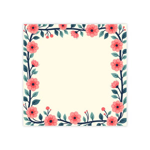 Vibrant Red Flower Sticky Notes with Post-it Note Adhesive - Dipaliz - 3’’ x / White