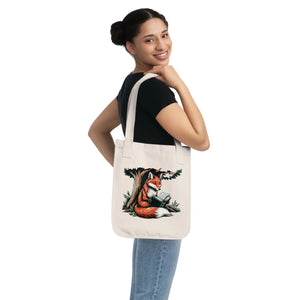 Organic Canvas Tote - Red Fox Reading Adventure - Dipaliz - Bags