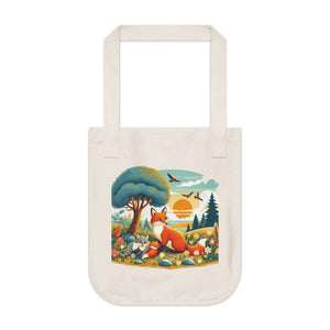 Organic Red Fox Sitting Canvas Tote Bag - Dipaliz - Bags