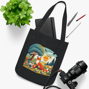 Organic Red Fox Sitting Canvas Tote Bag - Dipaliz - Bags