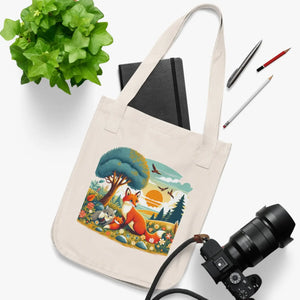 Organic Red Fox Sitting Canvas Tote Bag - Dipaliz - Bags