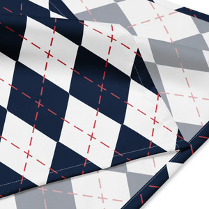 Eco Navy and White Checkered Print Bandana - Dipaliz - Bandanas & Headties