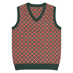 Pattern Knit Vest - Vintage Modern Style - Dipaliz - 2xl - Vests