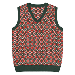 Pattern Knit Vest - Vintage Modern Style - Dipaliz - 3xs - Vests