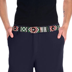 Vibrant Green Geometrical Pattern Belt - Cut-to-size Fit - Dipaliz - Belts