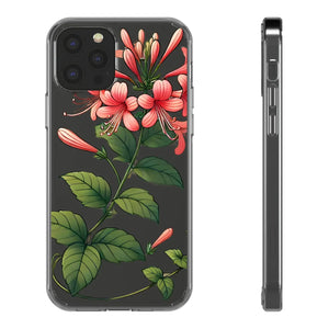 Red Honeysuckle Vine Clear Case - Floral Protection - Dipaliz - Mobile Phone Cases