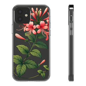 Red Honeysuckle Vine Clear Case - Floral Protection - Dipaliz - Mobile Phone Cases
