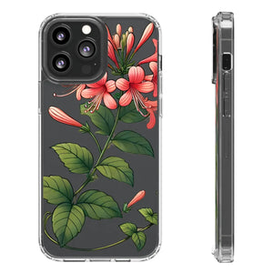Red Honeysuckle Vine Clear Case - Floral Protection - Dipaliz - Mobile Phone Cases