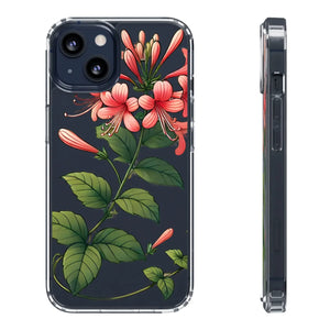 Red Honeysuckle Vine Clear Case - Floral Protection - Dipaliz - Mobile Phone Cases