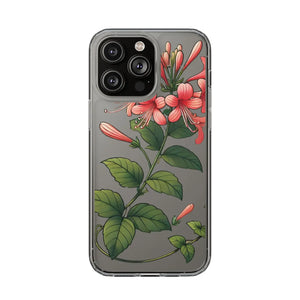 Red Honeysuckle Vine Clear Case - Floral Protection - Dipaliz - Mobile Phone Cases