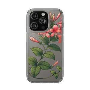 Red Honeysuckle Vine Clear Case - Floral Protection - Dipaliz - Mobile Phone Cases