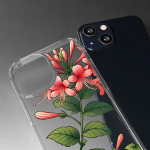 Red Honeysuckle Vine Clear Case - Nature Style Protection - Dipaliz - Mobile Phone Cases
