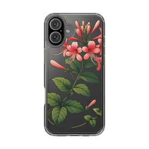 Red Honeysuckle Vine Clear Case - Nature Style Protection - Dipaliz - Iphone 16 Plus / Without Gift Packaging - Mobile