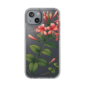 Red Honeysuckle Vine Clear Case - Nature Style Protection - Dipaliz - Iphone 14 / Without Gift Packaging - Mobile Phone