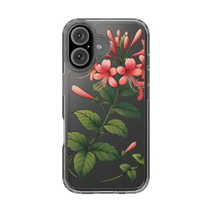 Red Honeysuckle Vine Clear Case - Nature Style Protection - Dipaliz - Iphone 16 / Without Gift Packaging - Mobile Phone