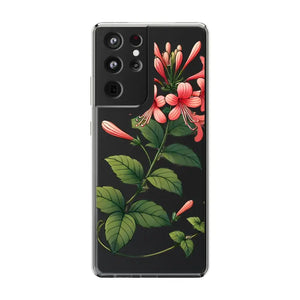 Red Honeysuckle Vine Clear Case - Nature Style Protection - Dipaliz - Samsung Galaxy S21 Ultra / Without Gift Packaging