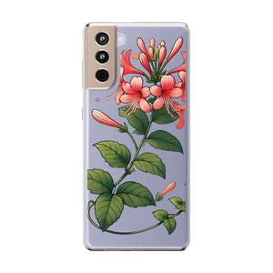 Red Honeysuckle Vine Clear Case - Nature Style Protection - Dipaliz - Samsung Galaxy S21 Plus / Without Gift Packaging