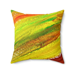 Spun Polyester Square Pillow - Bold Colorful Red Decor - Dipaliz - Throw Pillows