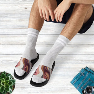 Men’s Red Marble Pattern Strap Sandals - Dipaliz