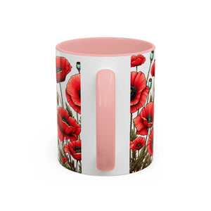 Vibrant Red Poppy Accent Coffee Mug - Ceramic - Dipaliz - Mugs