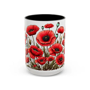 Accent Coffee Mug - Red Poppy Colorful Mornings Artistic - Dipaliz - Mugs