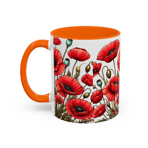 Accent Coffee Mug - Red Poppy Colorful Mornings Artistic - Dipaliz - Mugs
