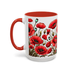 Accent Coffee Mug - Red Poppy Colorful Mornings Artistic - Dipaliz - Mugs