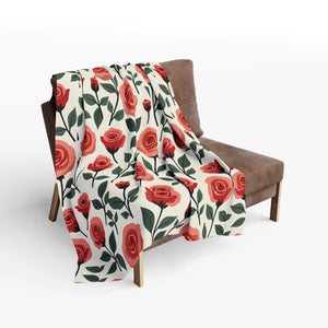 Red Roses Arctic Fleece Blanket – Soft Warmth - Dipaliz - Blankets