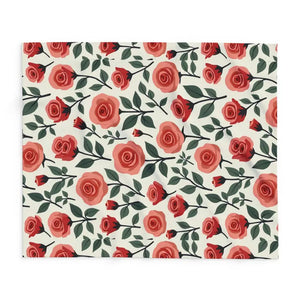 Roses Arctic Fleece Blanket - Luxury Red Floral - Dipaliz - Blankets