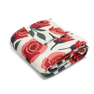 Roses Arctic Fleece Blanket - Luxury Red Floral - Dipaliz - Blankets