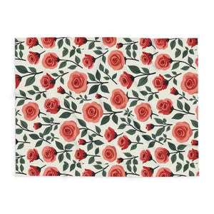 Roses Arctic Fleece Blanket - Luxury Red Floral - Dipaliz - Blankets