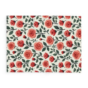 Roses Arctic Fleece Blanket - Luxury Red Floral - Dipaliz - Blankets
