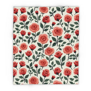 Roses Arctic Fleece Blanket - Luxury Red Floral - Dipaliz - Blankets
