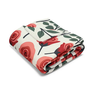 Roses Arctic Fleece Blanket - Luxury Red Floral - Dipaliz - Blankets