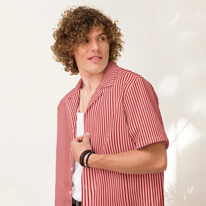 Red Striped Moisture Wicking Cool Shirt - Dipaliz - Shirts - Xs