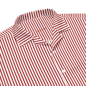 Red Striped Button Shirt - Recycled Polyester - Dipaliz - Shirts - Xs